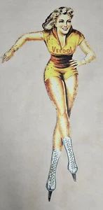 Veedol pinup Ölfrau 40cm Höhe x 20cm Breite Kühlerfigur - Bild 1 von 3
