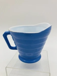 Vintage 1940s HAZEL ATLAS Moderntone Platonite Pastel Blue with White Creamer - Picture 1 of 6