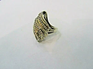 Vintage Sterling Silver 925 Ladies Cluster Ring with Diamonds - Picture 1 of 6