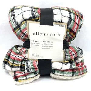 Allen + Roth Cream Plaid Throw 50" x 60" Cream, Black, Yellow, Green & Red Plaid - Picture 1 of 2