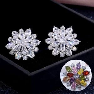 Pendientes de tachuelas de plata para mujeres joyería de circonio cúbico accesorios compromiso de moda - Imagen 1 de 20