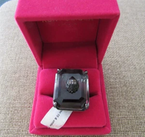 KURT GEIGER LONDON LARGE IRIDESCENT OMBRE EAGLE RING Gunmetal SIZE 7 - Picture 1 of 4