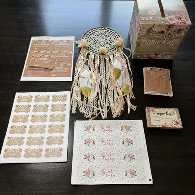 Paquete de juego de baby shower boho atrapasueños rifa de pañales oh decoración de bebé Foto 1 de 4