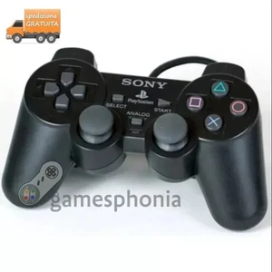 CONTROLLER PLAYSTATION 2 PAD ORIGINALE SONY PS2 JOYSTICK COLORE NERO X SLIM FAT - Foto 1 di 1