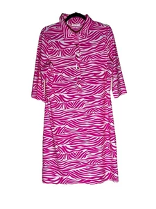 Jude Connally Susanna Shirt Dress 3/4 Sleeves Collared Sz XL Jude Cloth Pink - Picture 1 of 13