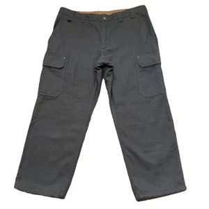 Duluth Flex Fire Hose Cargo Pants Men’s Size 40x30 Gray Canvas Fleece Lined - Picture 1 of 10