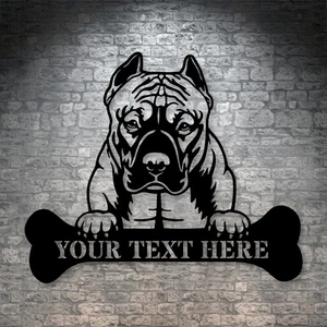 Personalized American Bully Name Metal Sign. Custom Pit Bull Wall Decor Gift - Picture 1 of 7