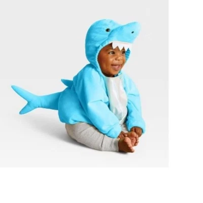 Toddler Shark Halloween Costume Plush Hooded Vest Puffer 12/18 mths Unisex - Image 1 of 4