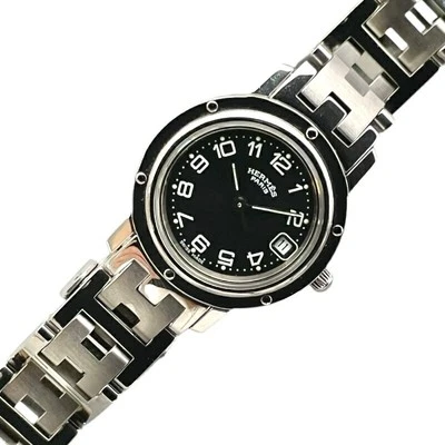 手表 HERMES Clipper CL4.210 石英 女士 不锈钢金属原色 银色 二手 d — 第 1/4 张图片