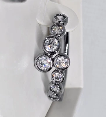 "Серьги ER50435 ""Windswept Wonders"" оригинальные для вечеринок с бомбами бриллиант фианит на гематите" - Изображение 1 из 4