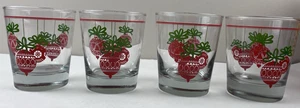 Vintage doppelte altmodische Stein Gläser Bargeschirr Weihnachten rote Glühbirnen & Geen (4) - Bild 1 von 6