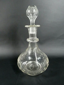 antigua jarra Biedermeier jarra de licor cristal de plomo con corte pelado - Imagen 1 de 7