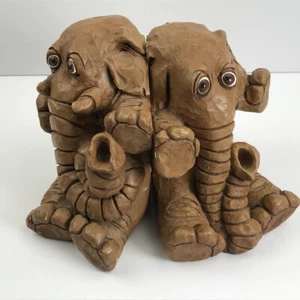 Dave Grossman Designs Vintage 1978 Elefant Ton Skulptur Buchstützen 6 Zoll groß - Bild 1 von 10
