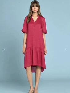 Perfect Xmas Gift: 3L (18) Silk/linen Dress Was $229.99 Free Coin Purse π - Foto 1 di 24