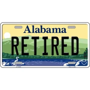 Retired Alabama License Plate Metal Tin Sign Picture Plaque Art Wall Decor - Picture 1 of 1