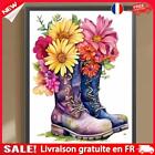 5D DIY Full Round Drill Diamond Painting Floral Boots Home Decoration(HQ310)