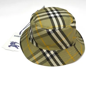 NWT $480 Burberry Beige Check Knight Logo Reversible Bucket Hat Mens L AUTHENTIC - Picture 1 of 9
