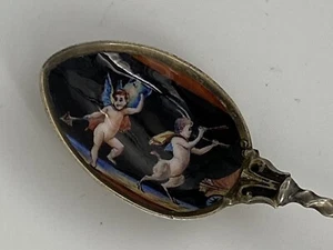 SATYR UND CHERUB STERLINGSILBER EMAILLELLÖFFEL (OC) - Bild 1 von 12