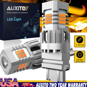 2X 3157 P27/7W LED Brake Light Canbus Reverse Bulb Error Free 6500K Amber AUXITO - Picture 1 of 9