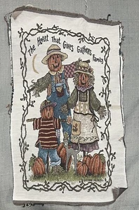 Jacquardwebung Wandteppich unvollendet Stoff Panel Vogelscheuche Familie Diane Arthurs - Bild 1 von 7