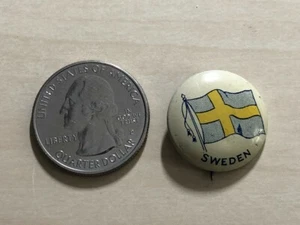 Sweden Country Flag Vintage Pin Pinback Button #35397 - Picture 1 of 2