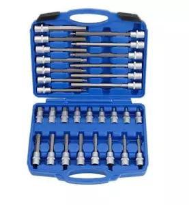 30 Piece Hexagonal 1/2 Spinner Socket Set H5-H19 Extra Long And Extra Short Bits - Picture 1 of 6