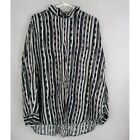 Roundtree & Yorke Women's Black & White Striped Blouse Size XXL