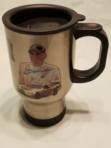 Dale Jarrett Stainless Steel Travel Mug 16 Ounce Insulated Vacuum Sealed Lid New Cover