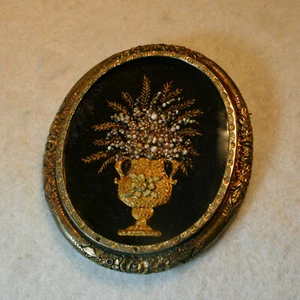 Broche Art Nouveau Flores Antiguas Imagen 6,5cm - Imagen 1 de 3