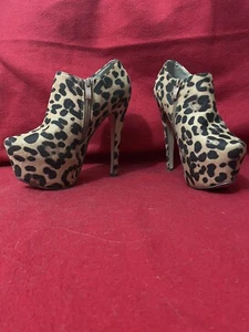Donna scarpe animalier calzature shoes leopardo tronchetto fashion moda - Foto 1 di 3