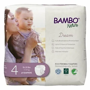 Bambo Nature Baby Baby Diaper Size 4 15 to 31 lbs. 1000016926 81 Ct - Picture 1 of 8