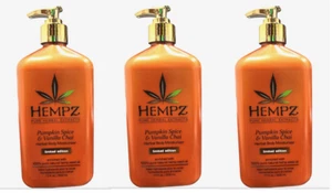 LOT OF 3 Hempz Pumpkin Spice & Vanilla Chai Lotion - 17 fl oz Free Shipping - Picture 1 of 3
