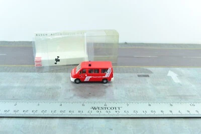 Busch 47382 Peugeot Boxer Fire Dept. Van Red HO 1:87 Scale - Image 1 of 4