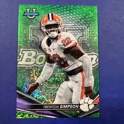 Trenton Simpson 2022 Bowman's Best Football Green Sparkle 51 /99 RC Ravens - Image 1 of 3