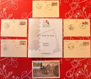 2011 KKTC Ulusal Pul Sergisi Postcard Lot + Exhibition Catalog All Cities , Rare - Picture 1 of 10