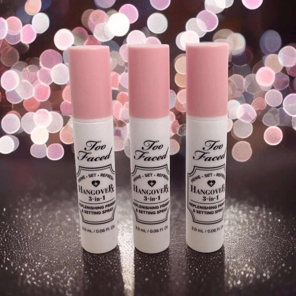 3 Упаковки TOO FACE похмелье RX 3-в-1 пополняющий праймер установка спрей пробный размер - Изображение 1 из 4