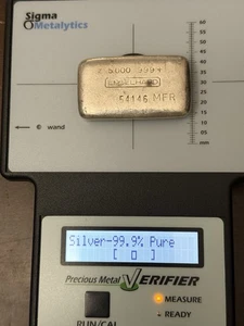 Barra vertida de plata Engelhard MFR 5 oz .999 de colección rara verificada - Imagen 1 de 3
