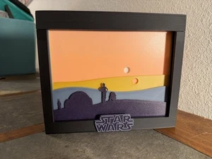Star Wars Tatooine Shadow Box - 3D Printed W Glow In The Dark Sky Layer - Picture 1 of 4