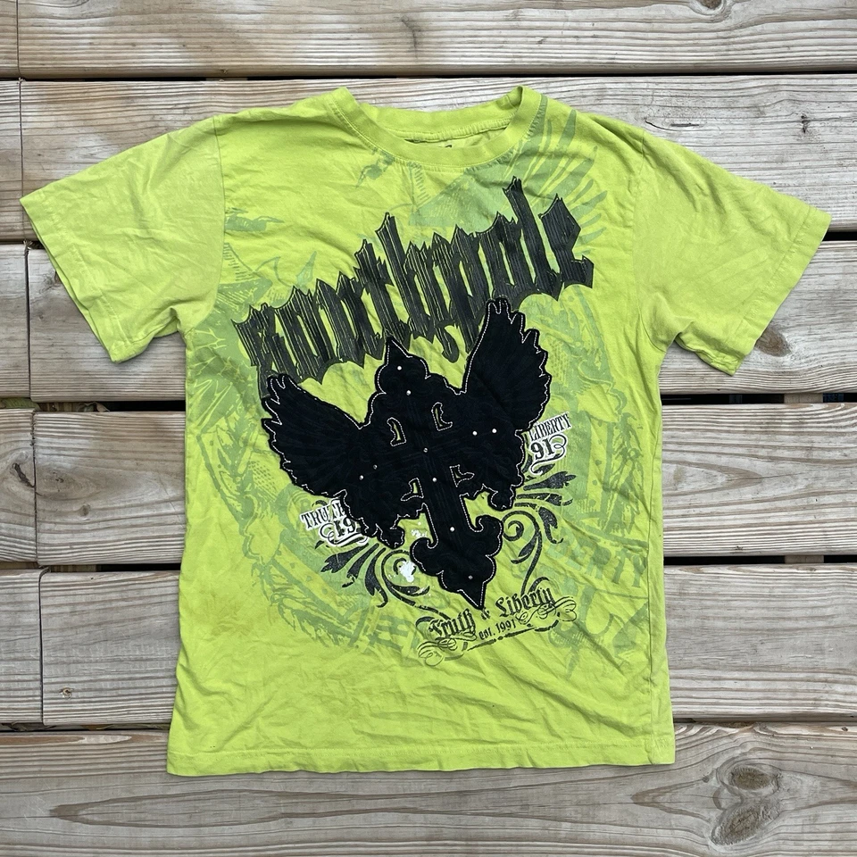 Camiseta Southpole Auténtica Colección Verde Neón Gráfico Niños M (12-14) Foto 1 de 4