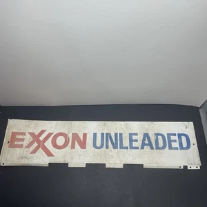 "Letrero vintage de metal Exxon sin plomo 25""x6""" - Imagen 1 de 9