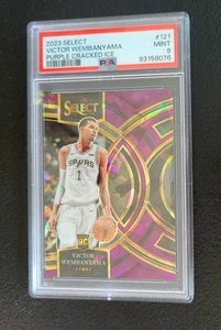 PSA GRADED MINT 9 RC #/99 SP PURPLE CRACKED ICE 2023-24 Select Victor Wembanyama - Picture 1 of 2
