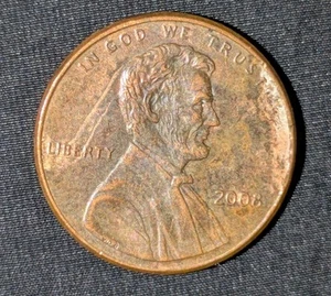 2008 1c Memorial Cent Toned Red Brown Colorful Toning - Picture 1 of 14