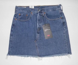LEVI'S - Women's NEW High Rise Deconstructed Denim Skirt 30"W Blue Size 10 / 12 - Picture 1 of 6