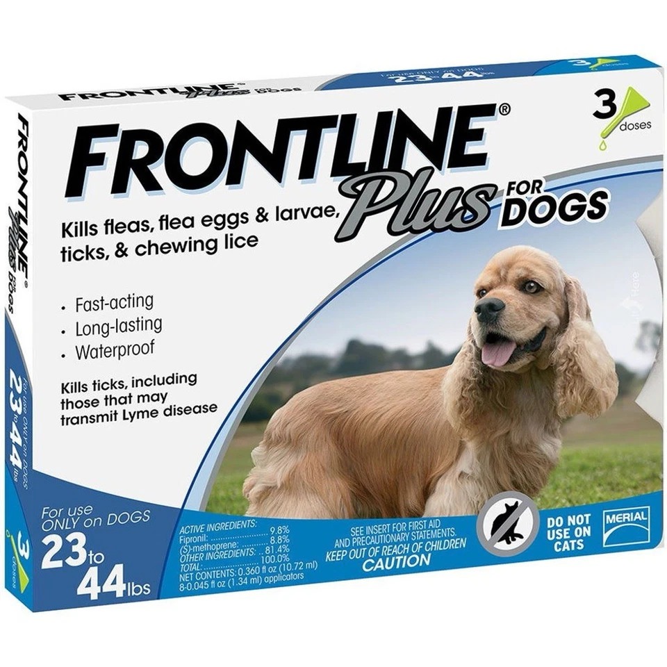 Tratamiento antipulgas Frontline Plus para perros 23-44 libras, 3 dosis Foto 1 de 1