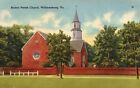 Postcard VA Williamsburg Virginia Bruton Parish Church Linen Vintage PC J3430