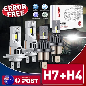 Combo H4 H7 LED Headlight Kit Globe 6000K Bulbs Front For SUZUKI SWIFT 1999-2010 - Picture 1 of 17