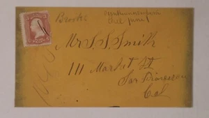 1860s San Buenaventura Santa Barbara Co Manuscript Town Cancel Cover to SF Smith - Picture 1 of 2