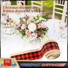 Christmas Imitation Linen Cloth Ribbon DIY Bow Gift Packing Webbing (Red)