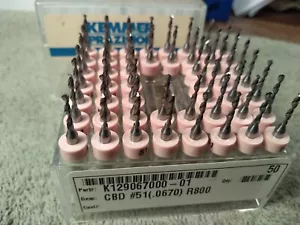 .0670", #51 Drill Size New Old Stock Kemmer Precision Carbide Drills, Box of 50 - Picture 1 of 3