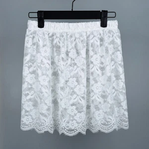 Falscher Hem Floral Spitze Rock Verlängerung Mini Rock Halb Slip Unterrock - Bild 1 von 9